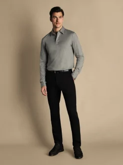 Formele Broek|Charles Tyrwhitt - Normale Pasvorm - - Ultieme strijkvrije Franse slim-fit chino Zwart