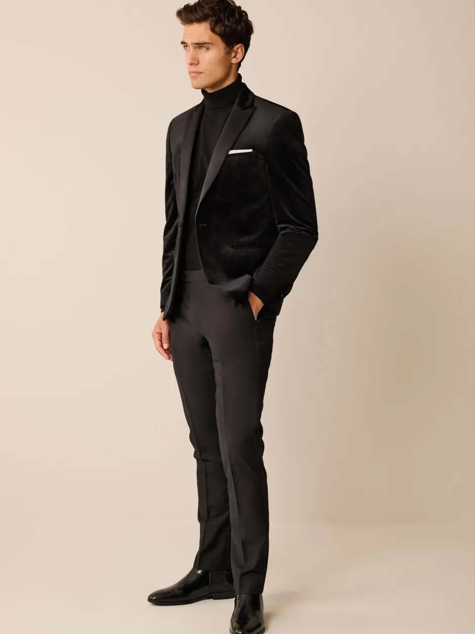 Smokings En Feestkleding|Blazers En Business-Jasjes|Next - Normale Pasvorm - Fluwelen blazer Zwart