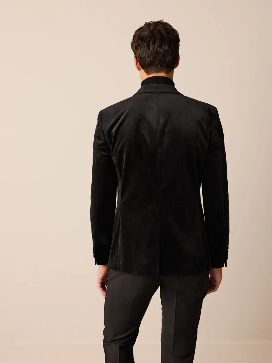 Smokings En Feestkleding|Blazers En Business-Jasjes|Next - Normale Pasvorm - Fluwelen blazer Zwart