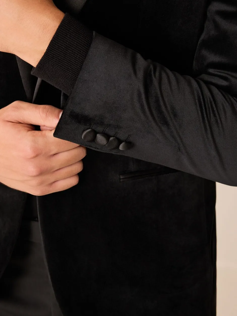 Smokings En Feestkleding|Blazers En Business-Jasjes|Next - Normale Pasvorm - Fluwelen blazer Zwart