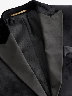 Smokings En Feestkleding|Blazers En Business-Jasjes|Next - Normale Pasvorm - Fluwelen blazer Zwart
