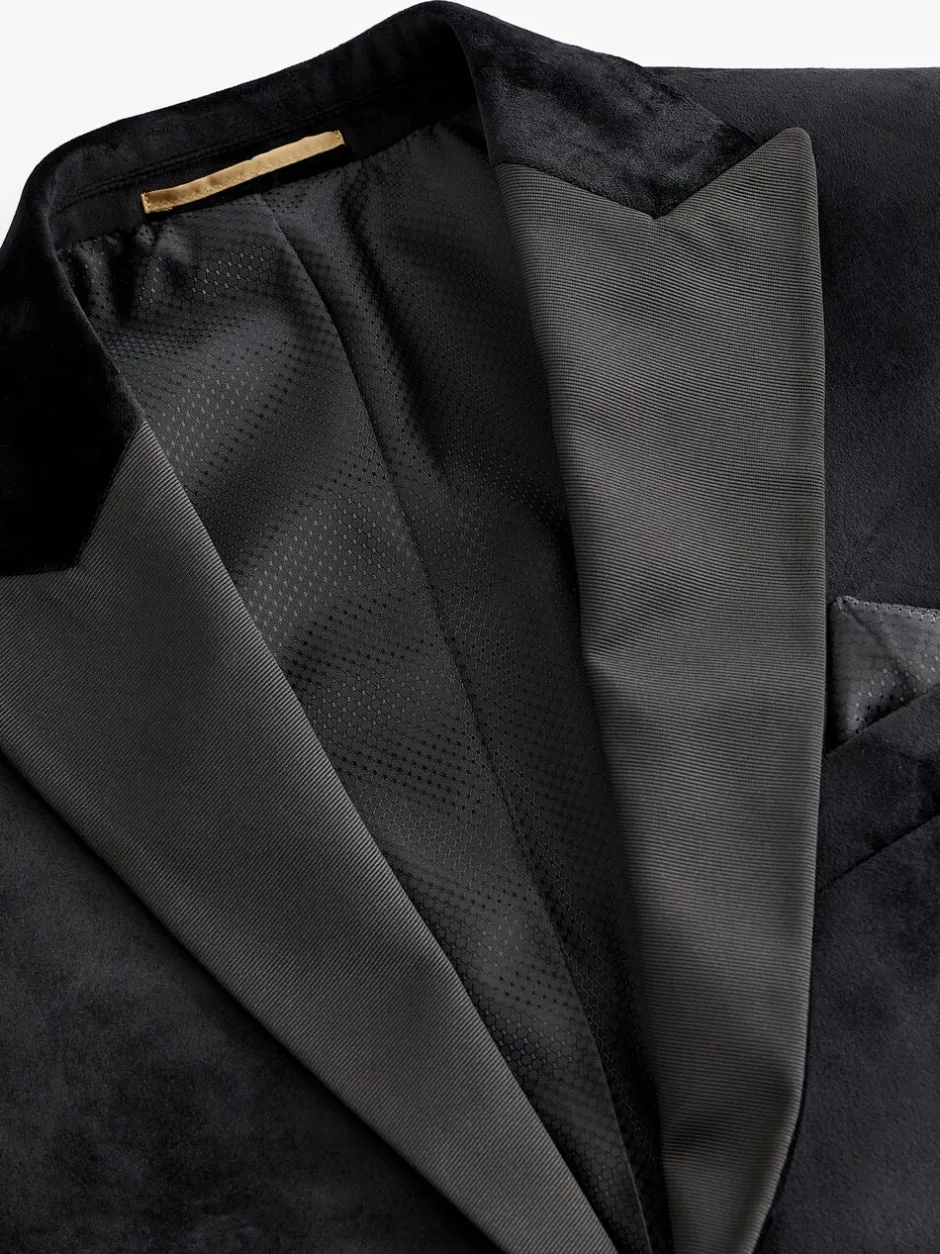 Smokings En Feestkleding|Blazers En Business-Jasjes|Next - Normale Pasvorm - Fluwelen blazer Zwart