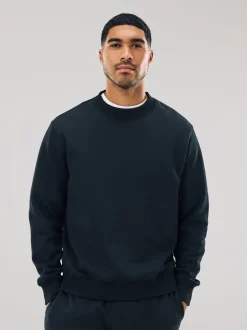 Sweaters En Hoody´S|Sweaters En Hoody´S|Next Zwart - Normale Pasvorm - Heavyweight Cotton Rich Crew Neck Sweatshirt