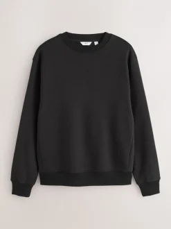 Sweaters En Hoody´S|Sweaters En Hoody´S|Next Zwart - Normale Pasvorm - Heavyweight Cotton Rich Crew Neck Sweatshirt