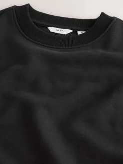 Sweaters En Hoody´S|Sweaters En Hoody´S|Next Zwart - Normale Pasvorm - Heavyweight Cotton Rich Crew Neck Sweatshirt