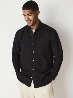 Shirts*Next Zwart - Normale Pasvorm - Oxford-hemd met lange mouwen
