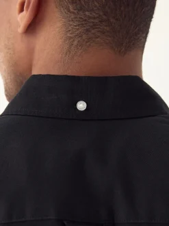Formele Overhemden|Shirts|Next Zwart - Normale Pasvorm - Oxford-overhemd met korte mouwen
