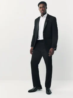 Smokings En Feestkleding*Next - Normale Pasvorm - Pantalon in smokingstijl Zwart