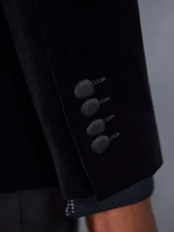 Smokings En Feestkleding|Next - Normale Pasvorm - Signature Pontoglio Italiaanse fluwelen blazer Zwart