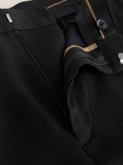 Smokings En Feestkleding|Broeken En Chino's*Next Zwart - Normale Pasvorm - Smokingpantalon met biesdetail en textuur
