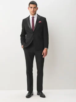 Smokings En Feestkleding|Blazers En Business-Jasjes|Next Zwart - Normale Pasvorm - Smoking: colbert