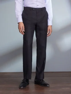 Formele Broek|Next - Normale Pasvorm - Signature - 100% Wollen broek met Motion Flex-tailleband Zwart