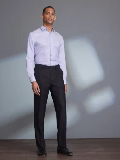 Formele Broek|Next - Normale Pasvorm - Signature - 100% Wollen broek met Motion Flex-tailleband Zwart