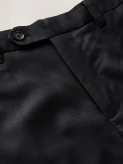 Formele Broek|Next - Normale Pasvorm - Signature - 100% Wollen broek met Motion Flex-tailleband Zwart