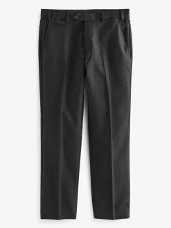 Formele Broek|Next - Normale Pasvorm - Signature - 100% Wollen broek met Motion Flex-tailleband Zwart