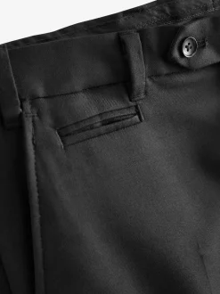 Formele Broek|Next - Normale Pasvorm - Signature - 100% Wollen broek met Motion Flex-tailleband Zwart