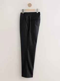 Formele Broek|Next - Normale Pasvorm - Signature - 100% Wollen broek met Motion Flex-tailleband Zwart