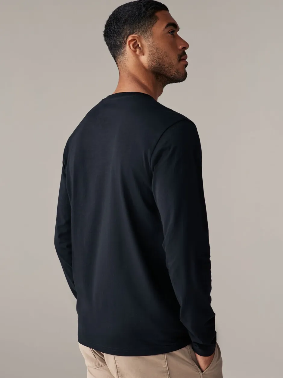 T-Shirts En Hemden|Next Zwart - Normale Pasvorm - T-shirt met lange mouwen en ronde hals