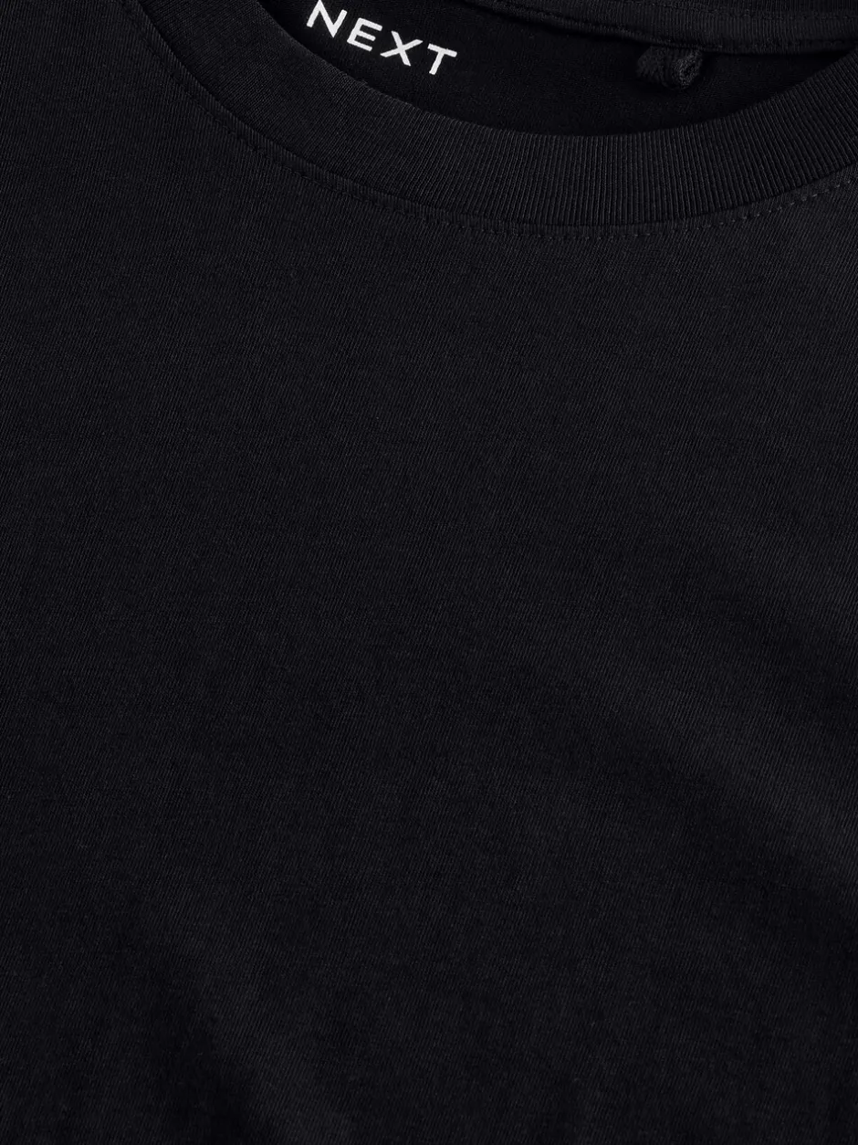 T-Shirts En Hemden|Next Zwart - Normale Pasvorm - T-shirt met lange mouwen en ronde hals