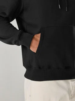 Sweaters En Hoody´S|Sweaters En Hoody´S*Next Zwart - Normale Pasvorm - Zwaargewicht Cotton Rich Jersey Hoodie