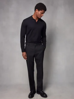 Formele Broek*Next - Normale pasvorm chique broek met wol Zwart