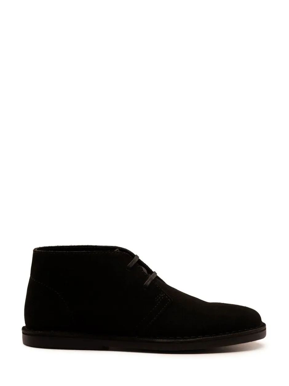 Boots*Off The Hook - Sahara suède leren Desert Chukka Vetersluiting Boots Zwart