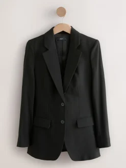 Kostuums En Werkkleding*Next - Op maat gemaakte blazer met enkele rij knopen van wol Zwart