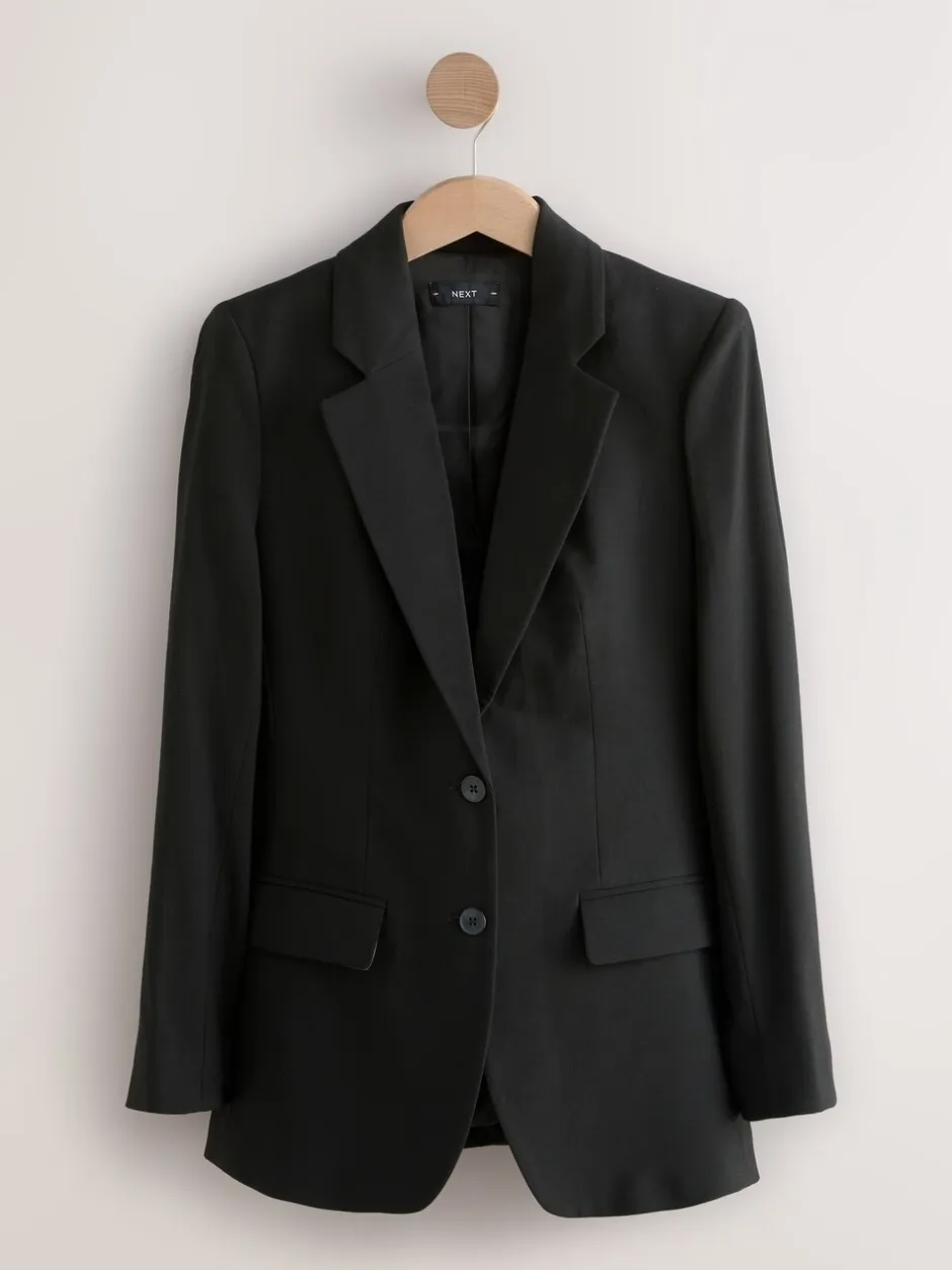 Kostuums En Werkkleding*Next - Op maat gemaakte blazer met enkele rij knopen van wol Zwart