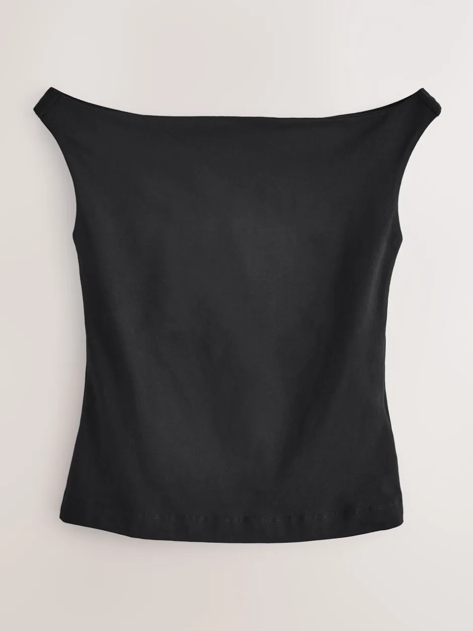 Tops En T-Shirts|Next Zwart - Open hals vest