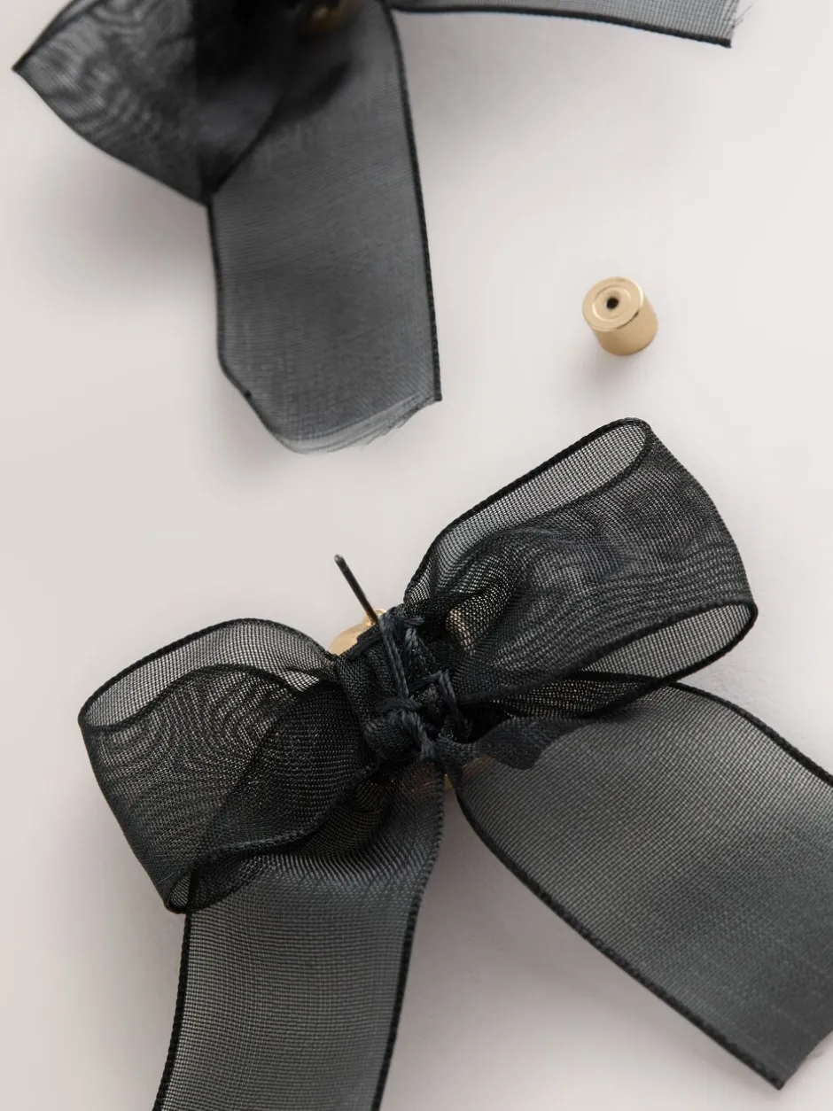 Sieraden*Next Zwart - Organza Bow Stud Earrings