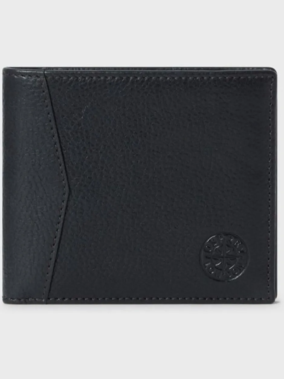 Portemonnees|Osprey London - The Compass leren Portemonnee Zwart