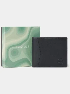 Portemonnees|Osprey London - The Compass leren muntenportemonnee Zwart