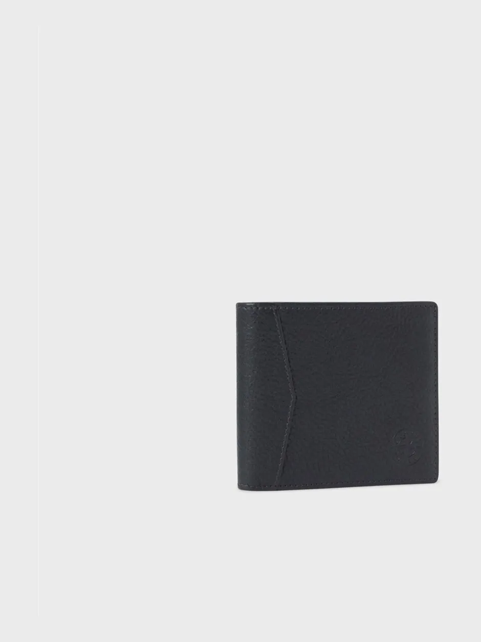 Portemonnees|Osprey London - The Compass leren muntenportemonnee Zwart