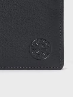 Portemonnees|Osprey London - The Compass leren muntenportemonnee Zwart