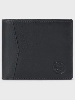Portemonnees|Osprey London - The Compass leren muntenportemonnee Zwart