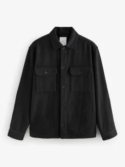 Blazers En Business-Jasjes*Next - Overshirt met twee zakken en wol Zwart