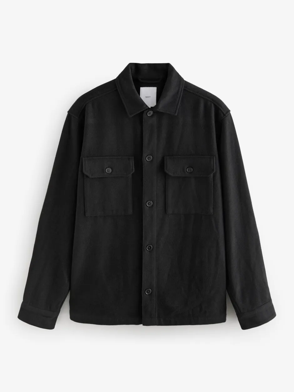 Blazers En Business-Jasjes*Next - Overshirt met twee zakken en wol Zwart