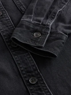 Blouses En Overhemden|Tops En T-Shirts*Next Zwart - Oversized denim overhemd