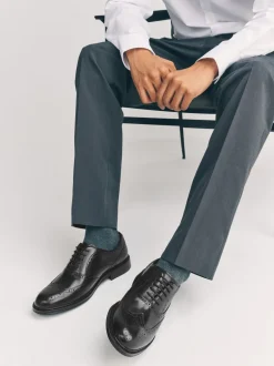 Formele Schoenen*Next - Oxford Wingcap Leather Shoes Zwart
