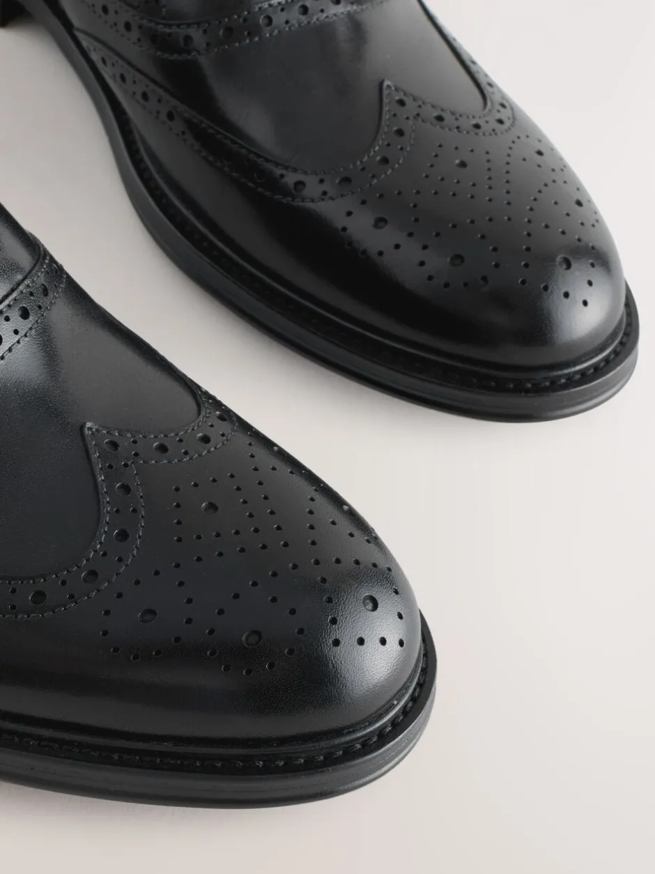 Formele Schoenen*Next - Oxford Wingcap Leather Shoes Zwart