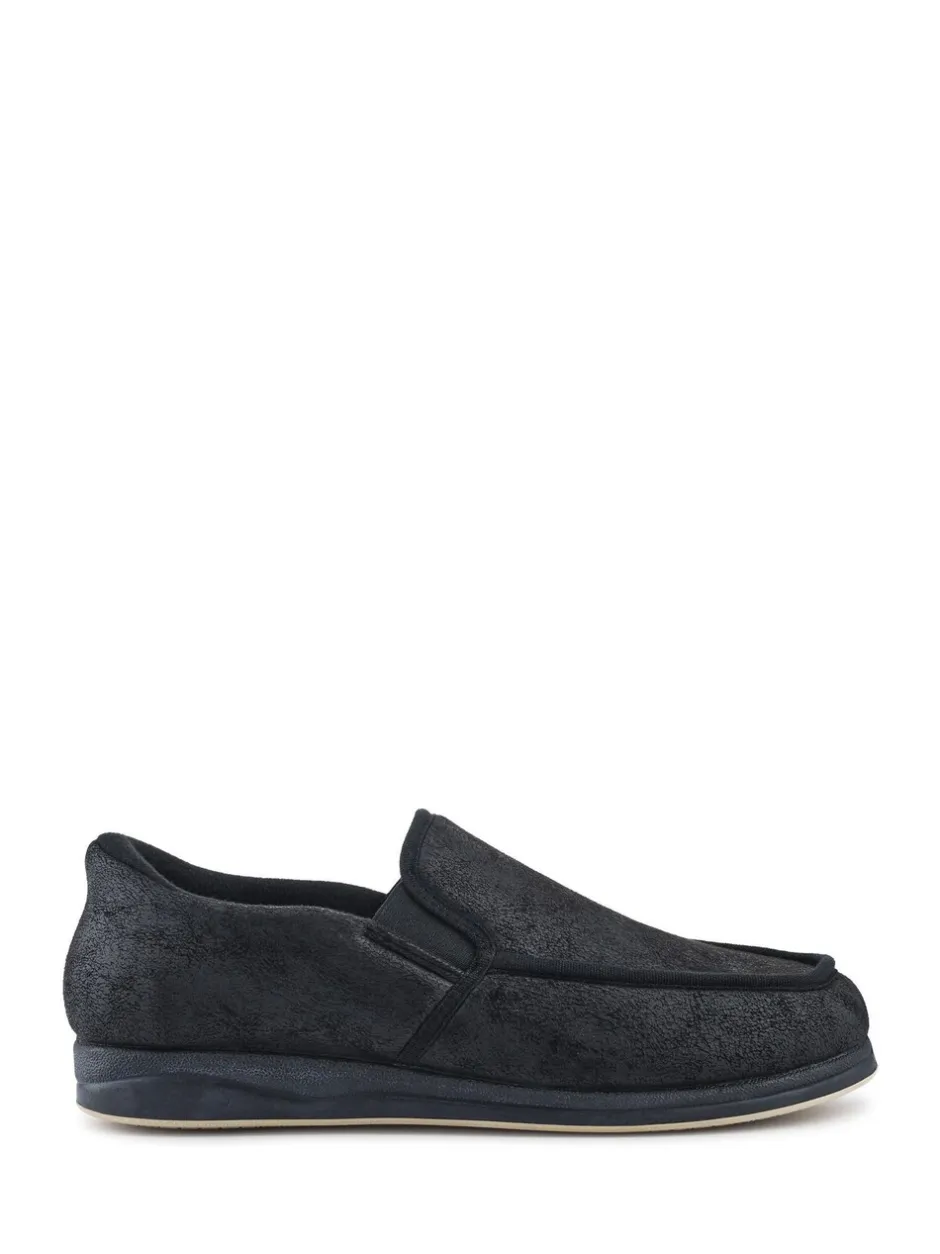 Pantoffels*Pavers - Extra Wide Memory Foam Slippers Zwart