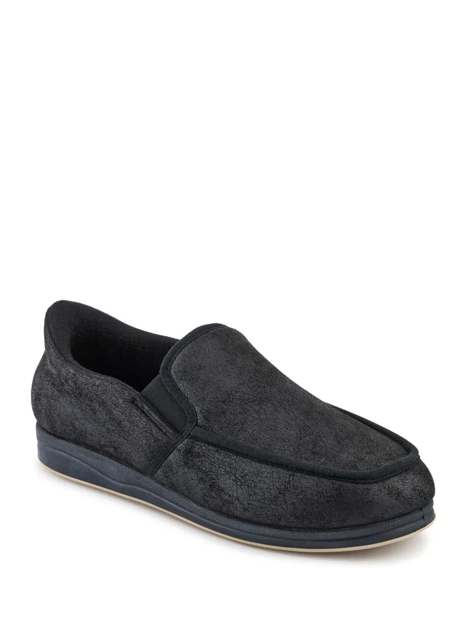 Pantoffels*Pavers - Extra Wide Memory Foam Slippers Zwart