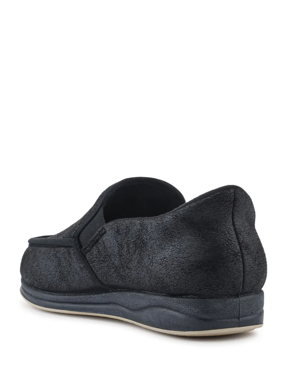 Pantoffels*Pavers - Extra Wide Memory Foam Slippers Zwart
