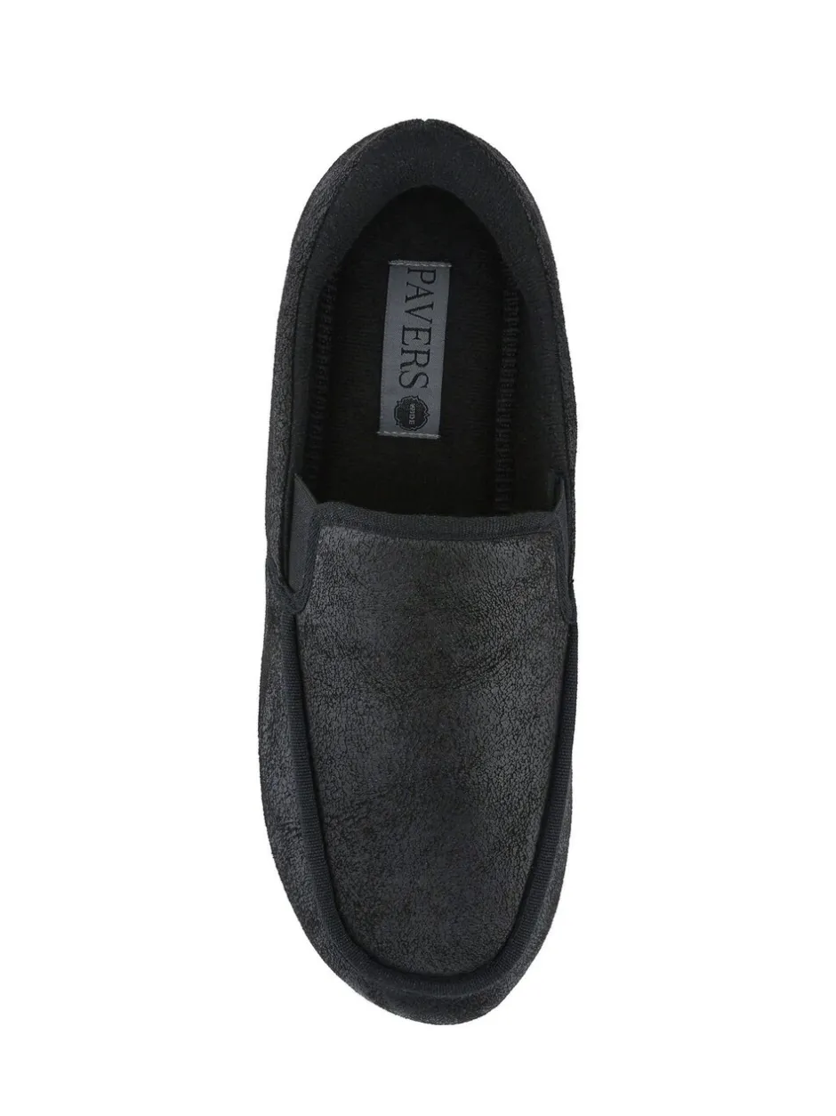 Pantoffels*Pavers - Extra Wide Memory Foam Slippers Zwart