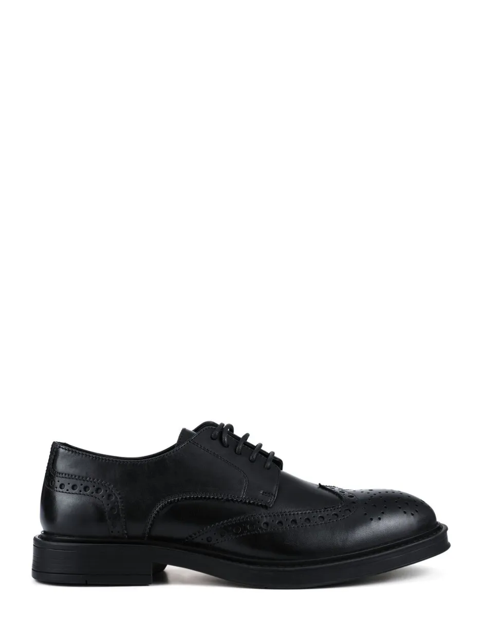 Formele Schoenen*Pavers Zwart - Wide Fit Leather Brogue Derby Shoes