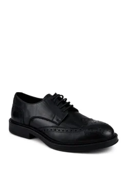 Formele Schoenen*Pavers Zwart - Wide Fit Leather Brogue Derby Shoes