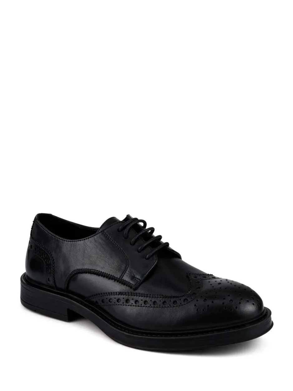 Formele Schoenen*Pavers Zwart - Wide Fit Leather Brogue Derby Shoes