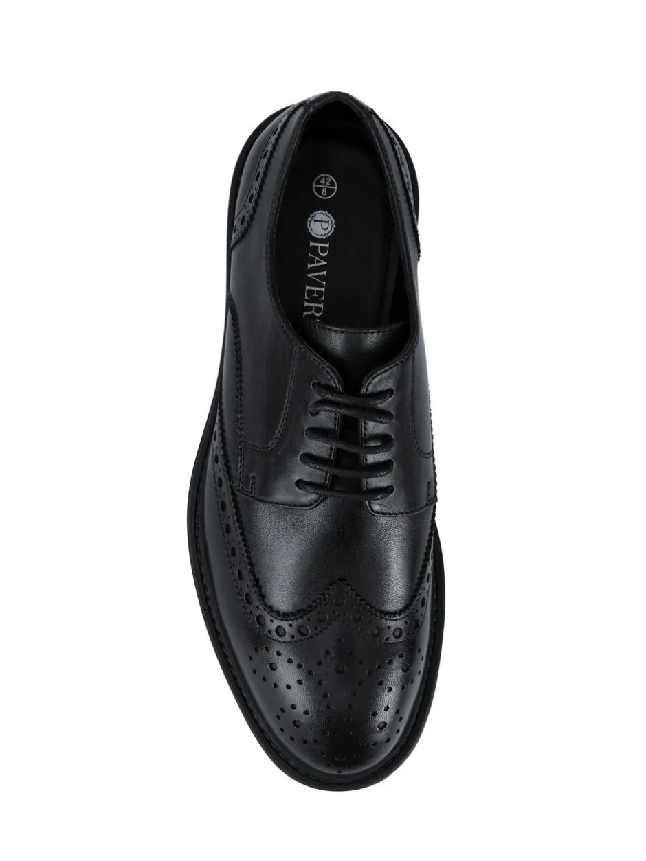 Formele Schoenen*Pavers Zwart - Wide Fit Leather Brogue Derby Shoes
