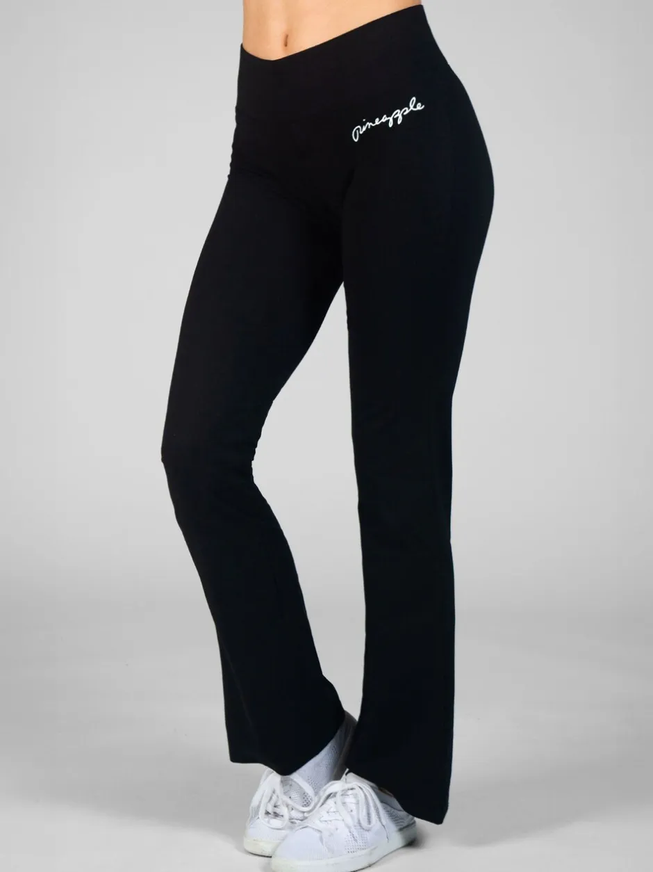 Sportkleding*Pineapple - - Jersey bootcut-broek voor dames Zwart