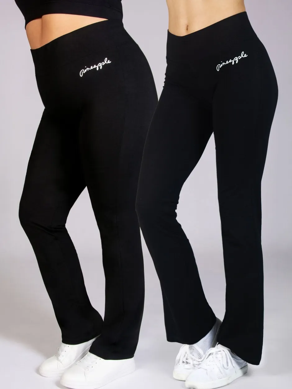 Sportkleding*Pineapple - - Jersey bootcut-broek voor dames Zwart
